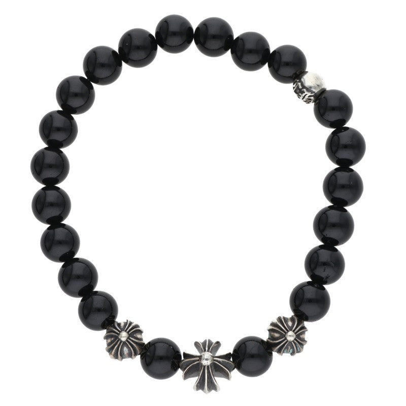 Chrome Hearts 8mm Bead Bracelet Black Silver Size ONE SIZE