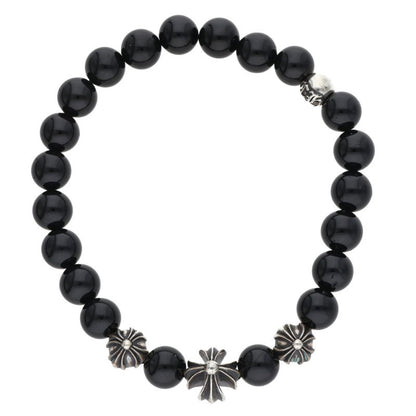Chrome Hearts 8mm Bead Bracelet Black Silver Size ONE SIZE
