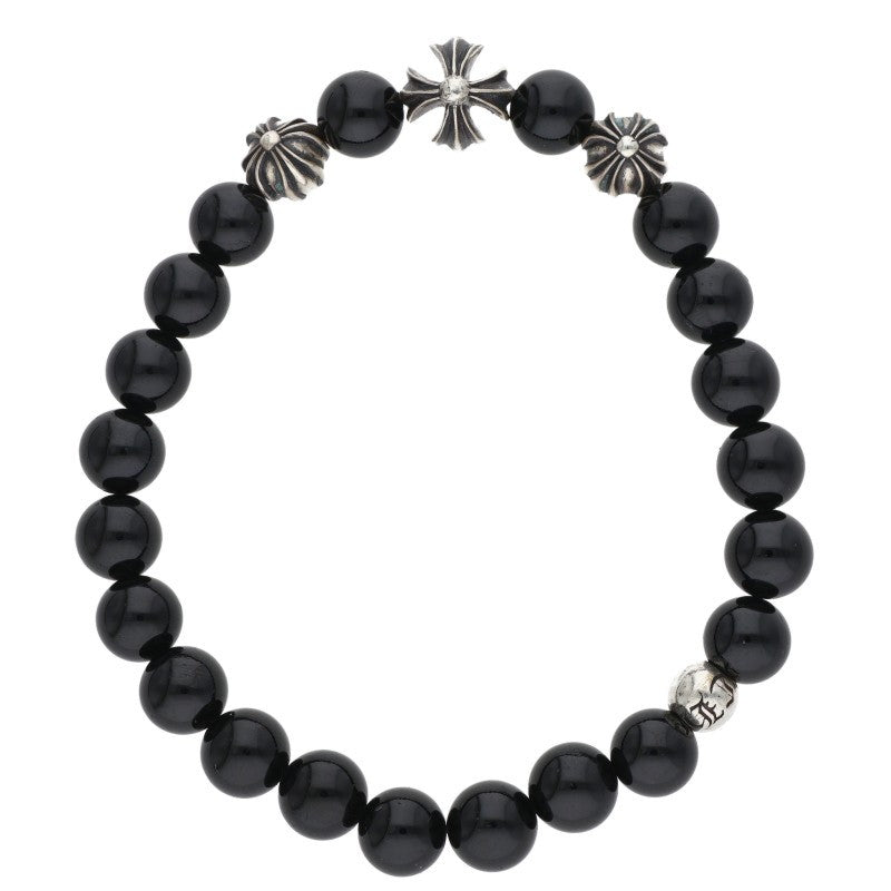 Chrome Hearts 8mm Bead Bracelet Black Silver Size ONE SIZE