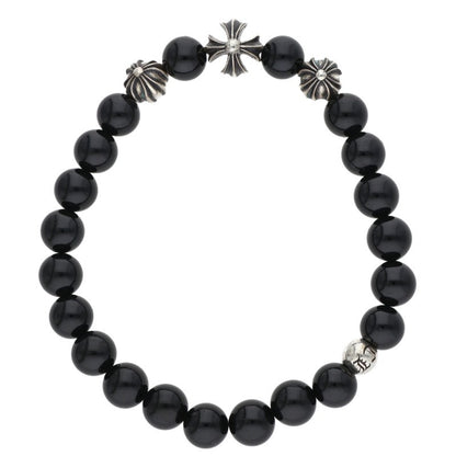 Chrome Hearts 8mm Bead Bracelet Black Silver Size ONE SIZE