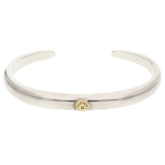REDMAN K18 Metal Half Round Silver Bangle Belt Size S