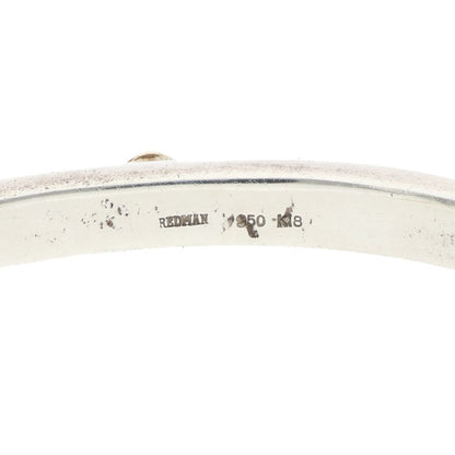 REDMAN K18 Metal Half Round Silver Bangle Belt Size S