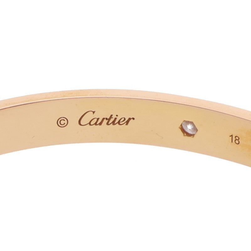 Cartier LOVE BRACELET 18K Pink Gold 4 Diamond Size ONE SIZE