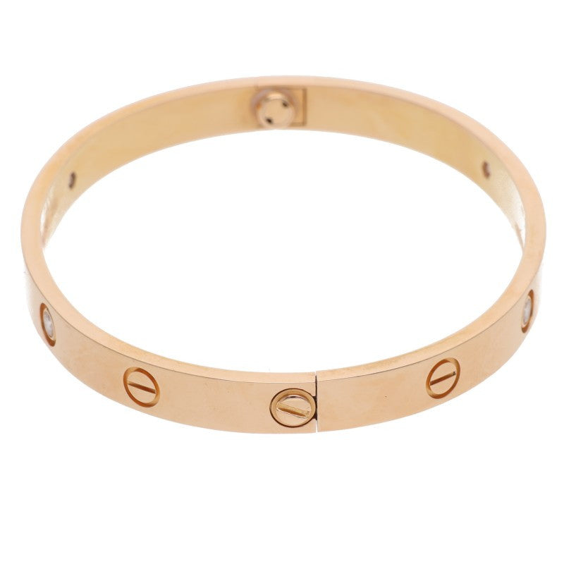 Cartier LOVE BRACELET 18K Pink Gold 4 Diamond Size ONE SIZE