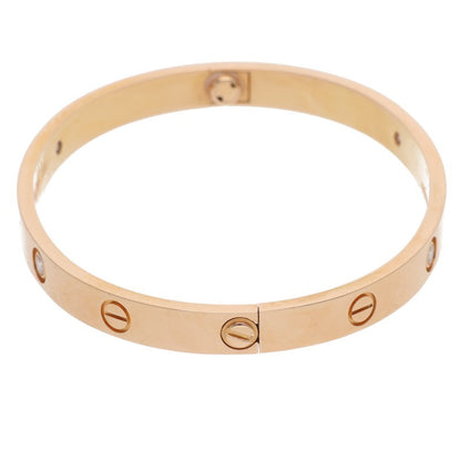 Cartier LOVE BRACELET 18K Pink Gold 4 Diamond Size ONE SIZE