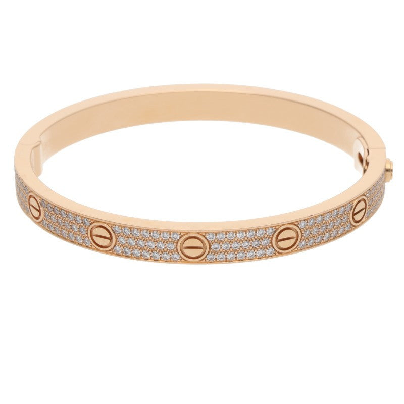 Cartier LOVE BRACELET PAVE DIAMONDS 18KPG Size ONE SIZE