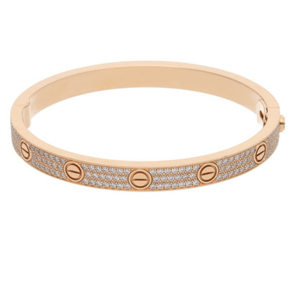 Cartier LOVE BRACELET PAVE DIAMONDS 18KPG Size ONE SIZE