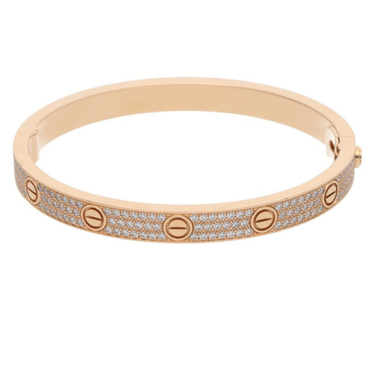 Cartier LOVE BRACELET PAVE DIAMONDS 18KPG Size ONE SIZE