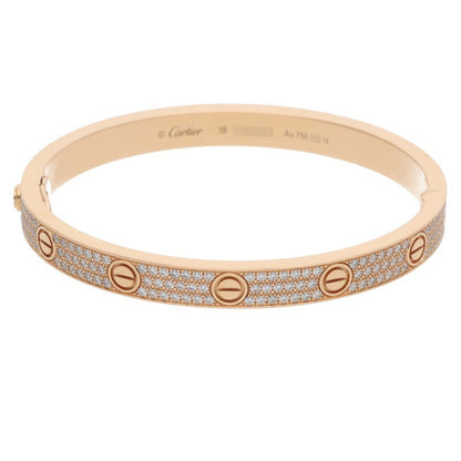 Cartier LOVE BRACELET PAVE DIAMONDS 18KPG Size ONE SIZE