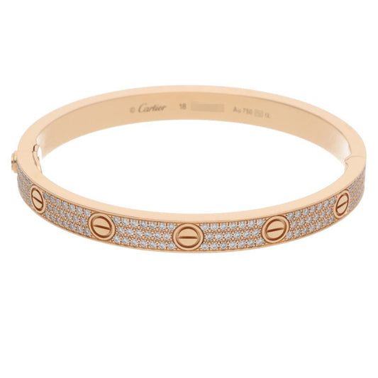 Cartier LOVE BRACELET PAVE DIAMONDS 18KPG Size ONE SIZE