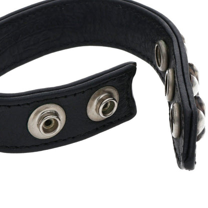 Chrome Hearts 3BTN 2SNP Heart Leather Bracelet Size ONE SIZE