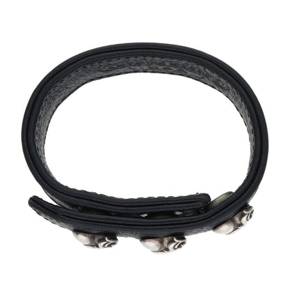 Chrome Hearts 3BTN 2SNP Heart Leather Bracelet Size ONE SIZE