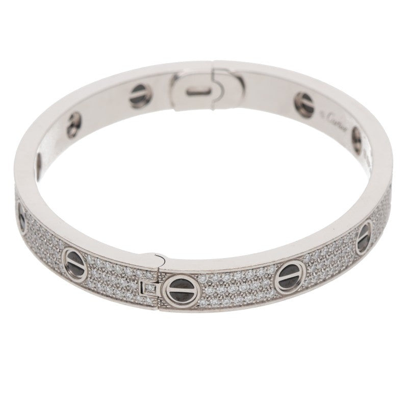 Cartier LOVE BRACELET 18K WG Ceramic Pave Size ONE Multi