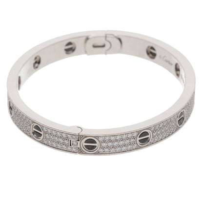Cartier LOVE BRACELET 18K WG Ceramic Pave Size ONE Multi