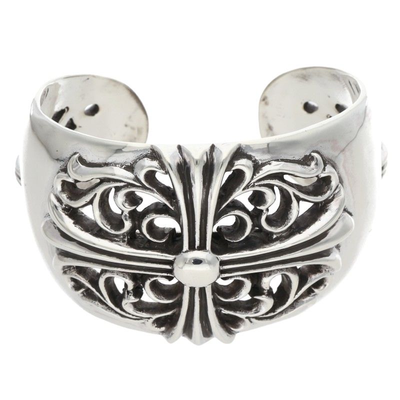 Chrome Hearts FLRL CRS CUFF Floral Cross Wide Size ONE SIZE