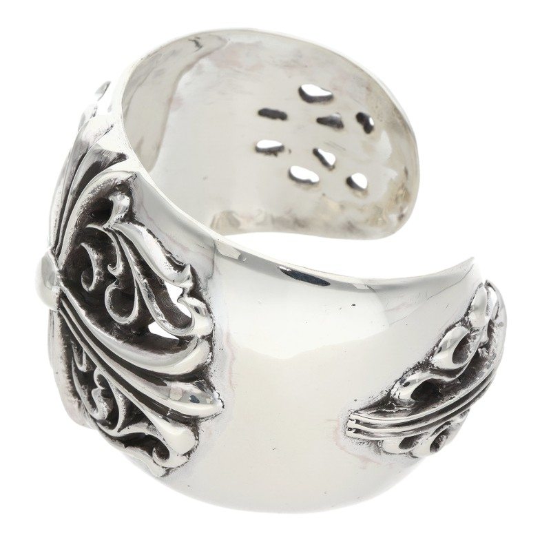 Chrome Hearts FLRL CRS CUFF Floral Cross Wide Size ONE SIZE