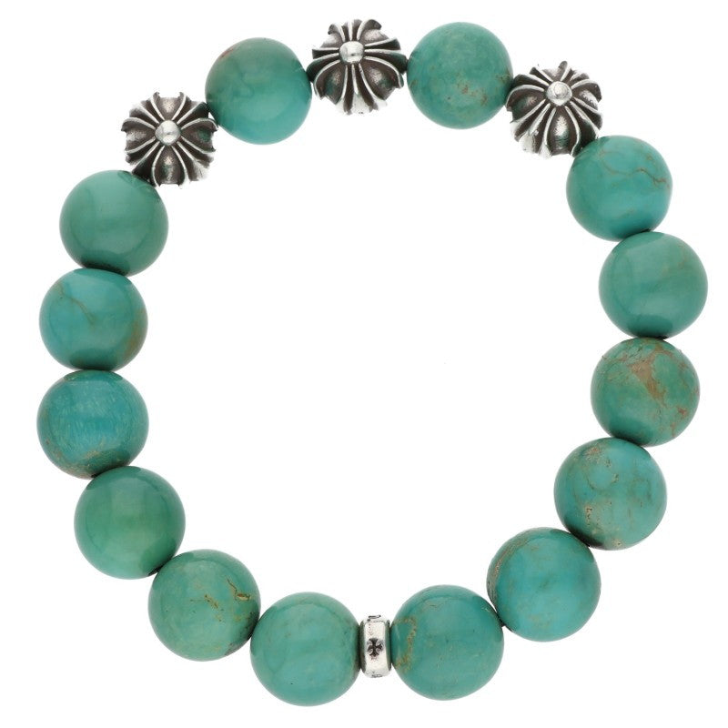 Chrome Hearts 12mm Turquoise Bead Bracelet 925 Size ONE SIZE