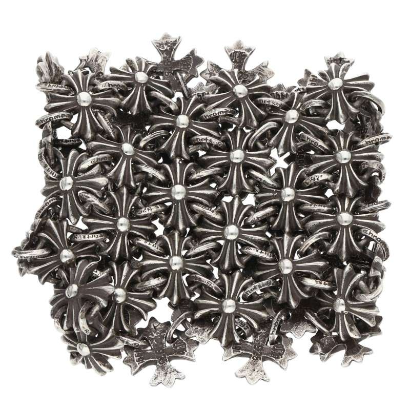 Chrome Hearts CH Plus Chain Mail Bracelet 925 Size ONE SIZE