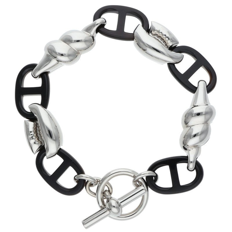 HERMES Chaine d'Ancre Rivage Silver & Black Size ONE SIZE