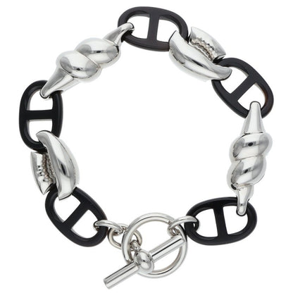 HERMES Chaine d'Ancre Rivage Silver & Black Size ONE SIZE