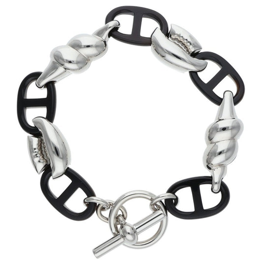 HERMES Chaine d'Ancre Rivage Silver & Black Size ONE SIZE