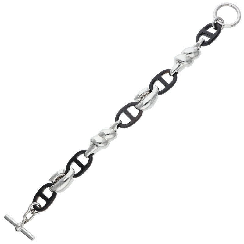 HERMES Chaine d'Ancre Rivage Silver & Black Size ONE SIZE