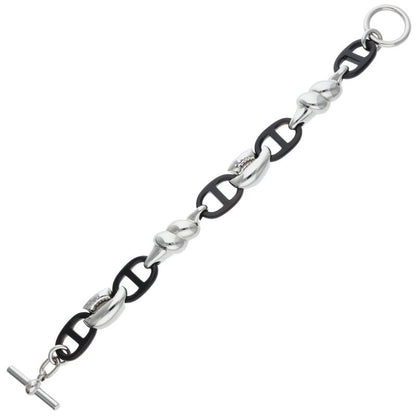HERMES Chaine d'Ancre Rivage Silver & Black Size ONE SIZE
