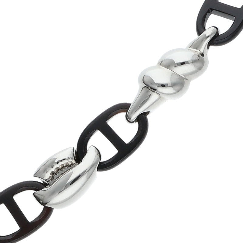 HERMES Chaine d'Ancre Rivage Silver & Black Size ONE SIZE