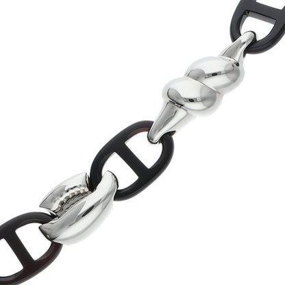 HERMES Chaine d'Ancre Rivage Silver & Black Size ONE SIZE
