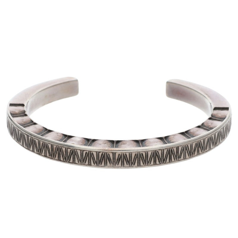SAINT LAURENT PARIS Patterned Silver Cuff Size ONE SIZE