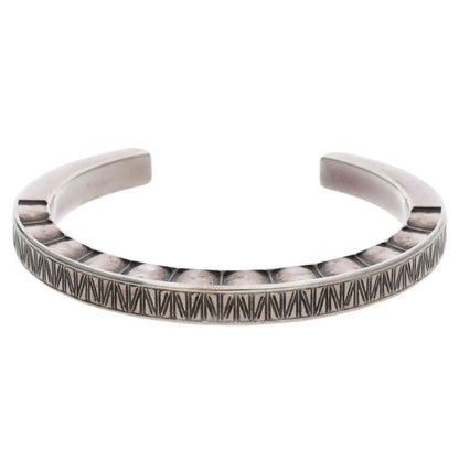 SAINT LAURENT PARIS Patterned Silver Cuff Size ONE SIZE