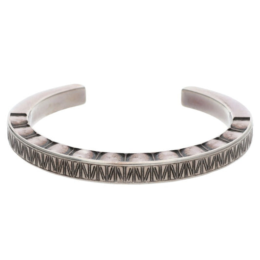 SAINT LAURENT PARIS Patterned Silver Cuff Size ONE SIZE