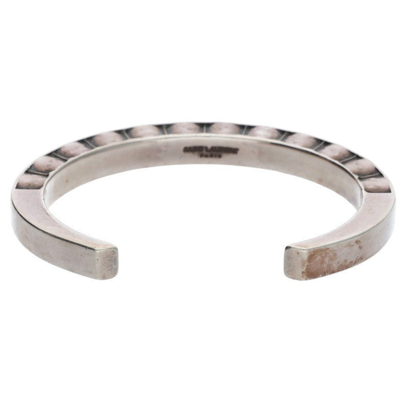 SAINT LAURENT PARIS Patterned Silver Cuff Size ONE SIZE