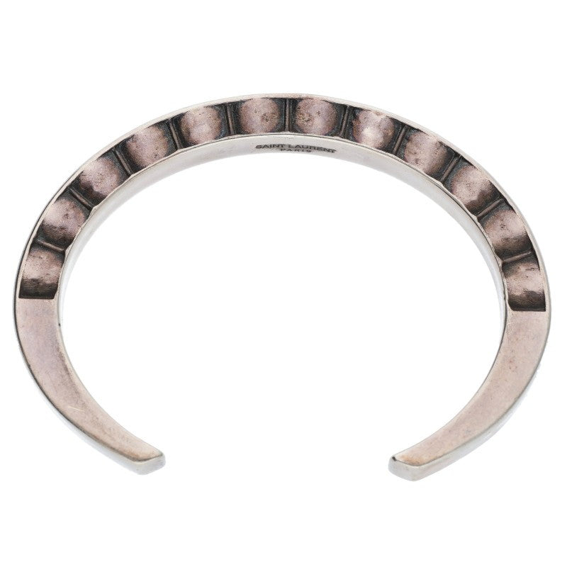 SAINT LAURENT PARIS Patterned Silver Cuff Size ONE SIZE