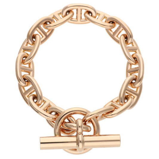 HERMES Chaine d'Ancre MM 18K Pink Gold Bracelet Size 15LINK