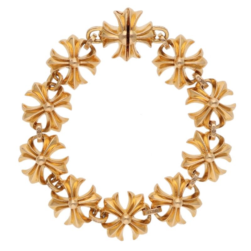 Chrome Hearts 22K Cutout CH Plus Link Bracelet Size 9LINK