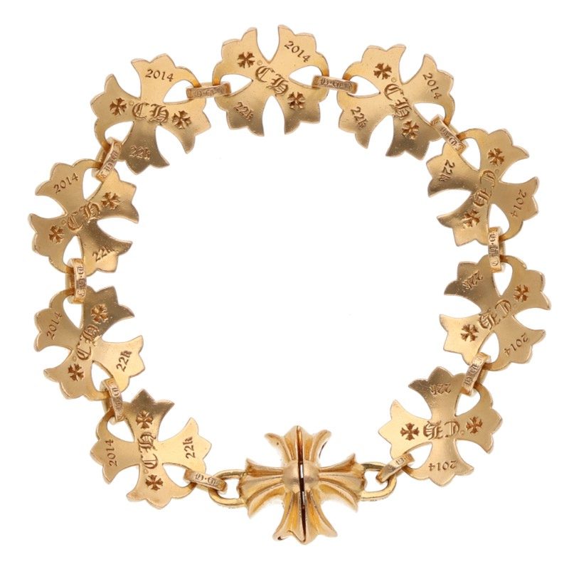 Chrome Hearts 22K Cutout CH Plus Link Bracelet Size 9LINK
