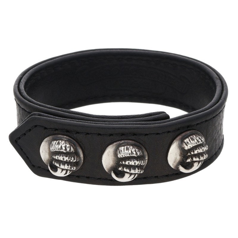 Chrome Hearts Claw 3BTN 2SNP Leather Bracelet Size ONE SIZE
