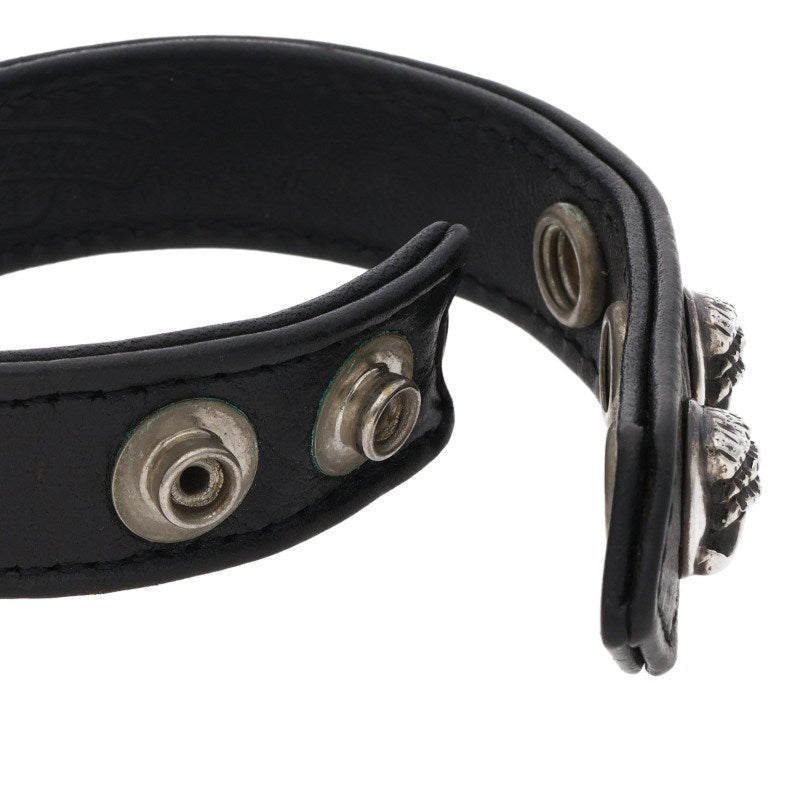 Chrome Hearts Claw 3BTN 2SNP Leather Bracelet Size ONE SIZE