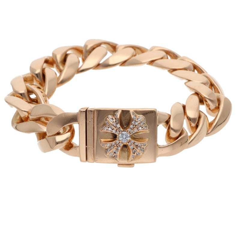 Chrome Hearts 22K Box CH Cross Diamond Bracelet Size 13LINK