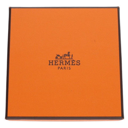 HERMES Tournis Tresse Leather Bracelet Black Size ONE SIZE