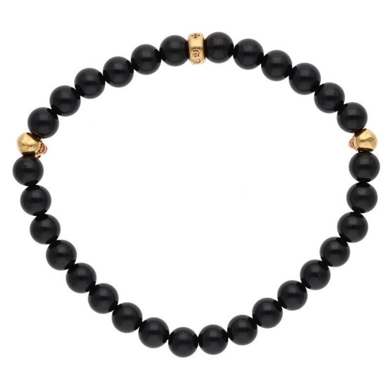 Chrome Hearts 6mm Onyx Bead 22K Foti Bracelet Size ONE SIZE