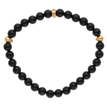 Chrome Hearts 6mm Onyx Bead 22K Foti Bracelet Size ONE SIZE
