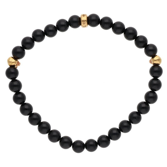 Chrome Hearts 6mm Onyx Bead 22K Foti Bracelet Size ONE SIZE