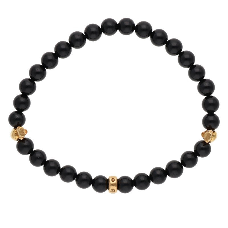 Chrome Hearts 6mm Onyx Bead 22K Foti Bracelet Size ONE SIZE