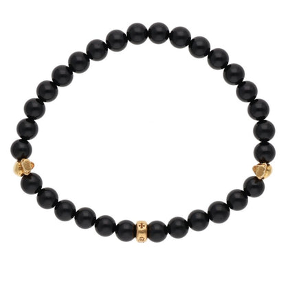 Chrome Hearts 6mm Onyx Bead 22K Foti Bracelet Size ONE SIZE