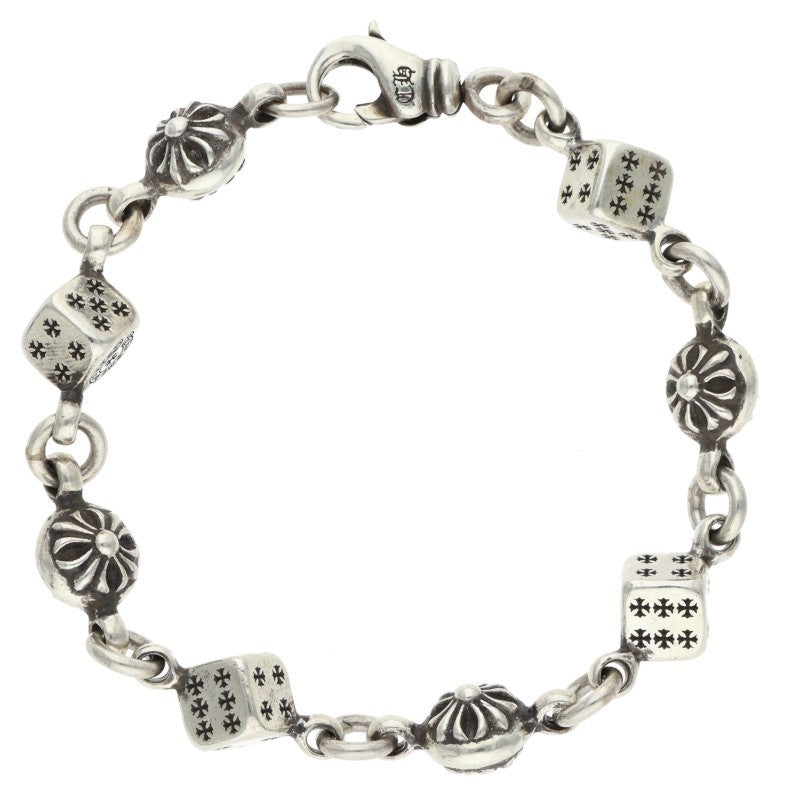 Chrome Hearts Dice No1 CRSBL Silver Bracelet Size 8LINK