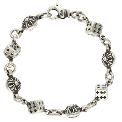 Chrome Hearts Dice No1 CRSBL Silver Bracelet Size 8LINK