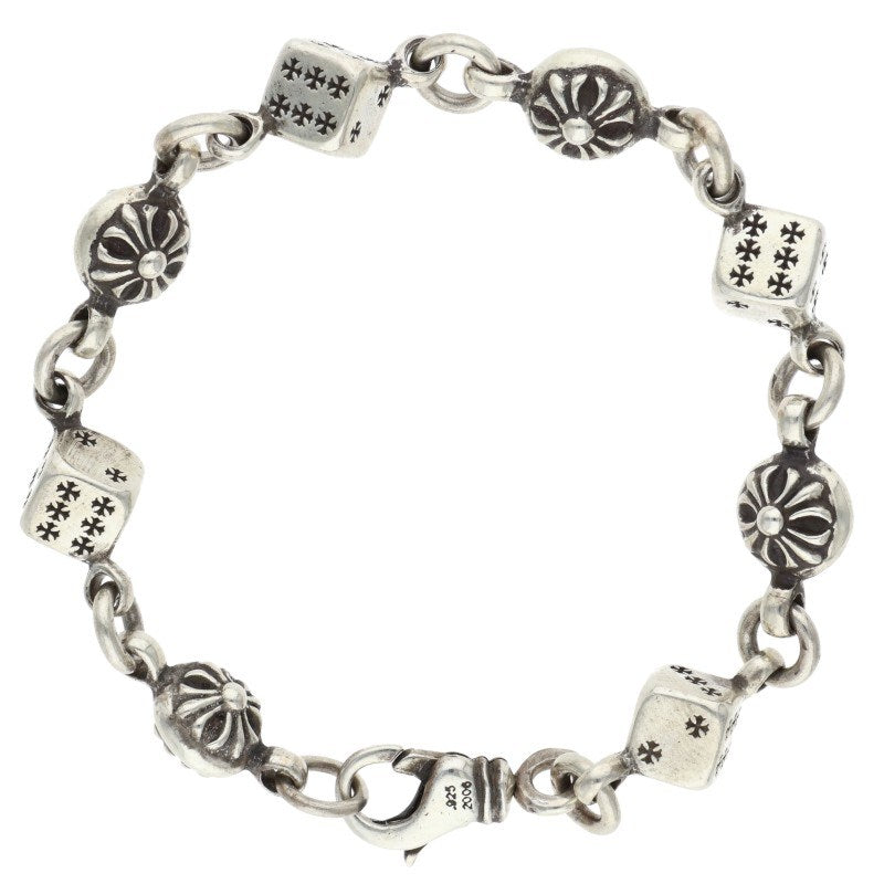 Chrome Hearts Dice No1 CRSBL Silver Bracelet Size 8LINK