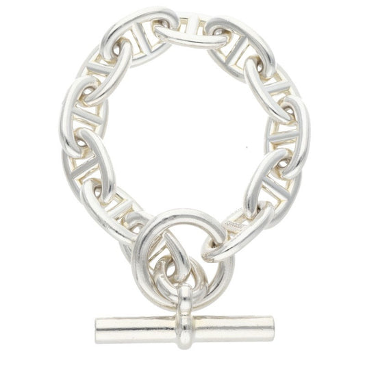HERMES Chaine d'Ancre TGM 925 Silver Bracelet Size ONE SIZE